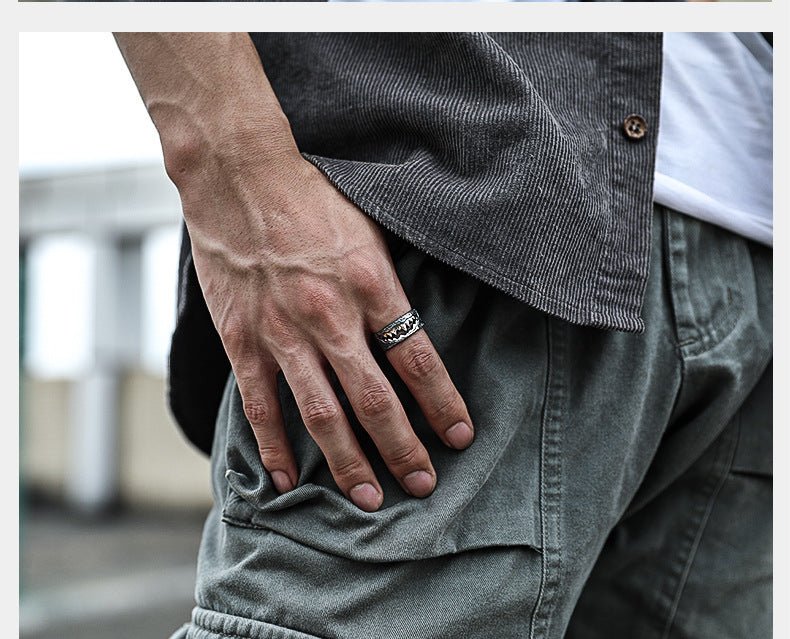 Venom Pure Handmade Mens Silver Plated Brass Adjustable Ring Punk Biker Jewelry - Cakra EDC Gadgets