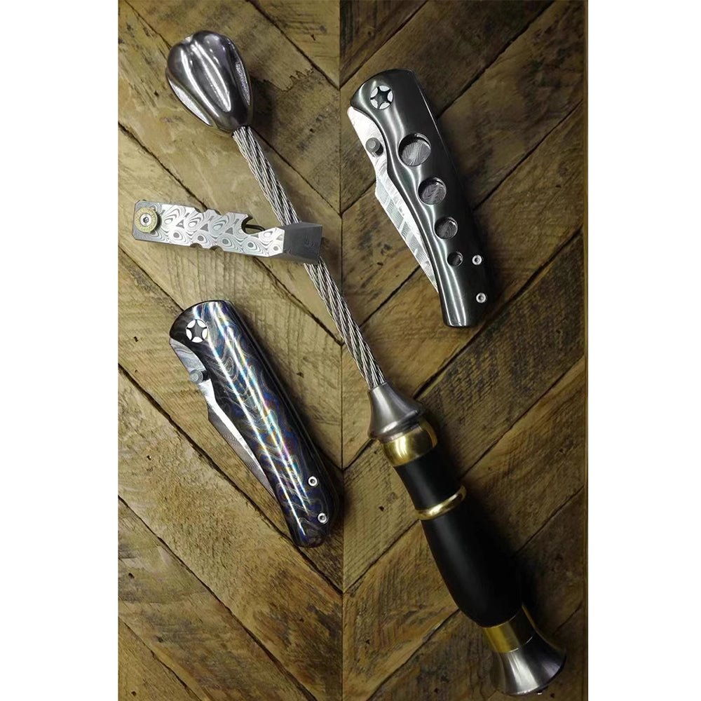 Self Defense Tactical Whip With Stainless Steel Hammer Head - Cakra EDC Gadgets