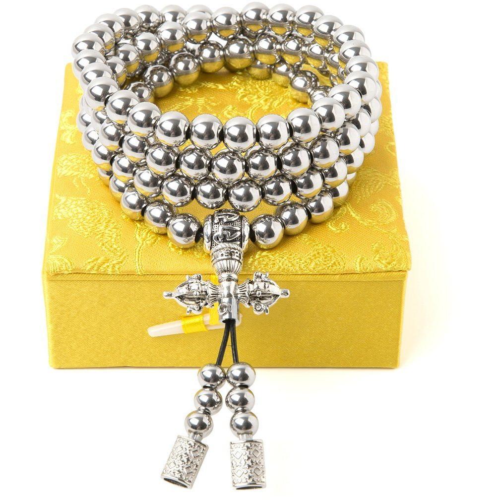 Full Stainless Steel Buddism Mala Self Defense Necklace EDC Defense Tool - Cakra EDC Gadgets