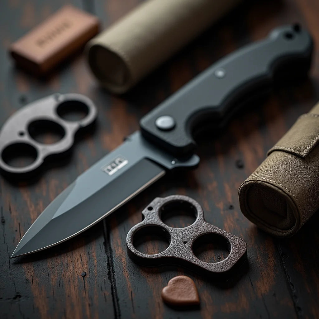 Tactical Knife With Knuckle Guard - Tactical Knife with Knuckle Guard Secure Durable Defense