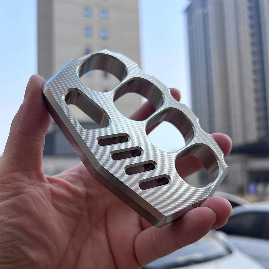Striped Style Full Stainless Steel Everyday Carry Knuckles