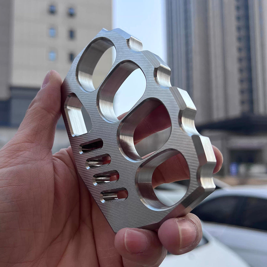 Striped Style Full Stainless Steel Everyday Carry Knuckles