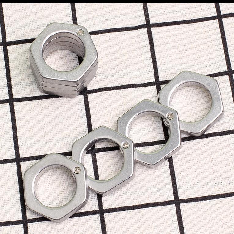 2022 New Hexagon Stone Wash Stainless Steel Folding Knucks