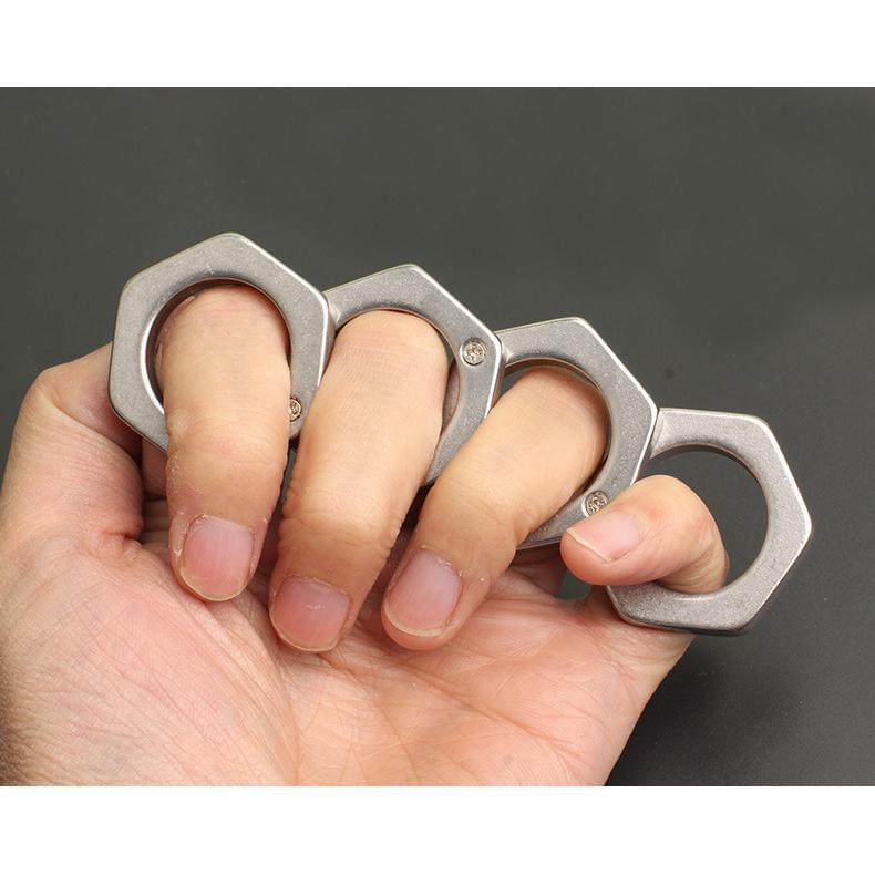 2022 New Hexagon Stone Wash Stainless Steel Folding Knucks