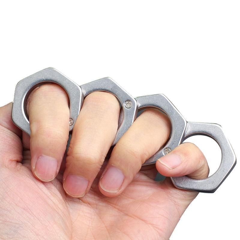 2022 New Hexagon Stone Wash Stainless Steel Folding Knucks