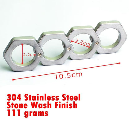 2022 New Hexagon Stone Wash Stainless Steel Folding Knucks