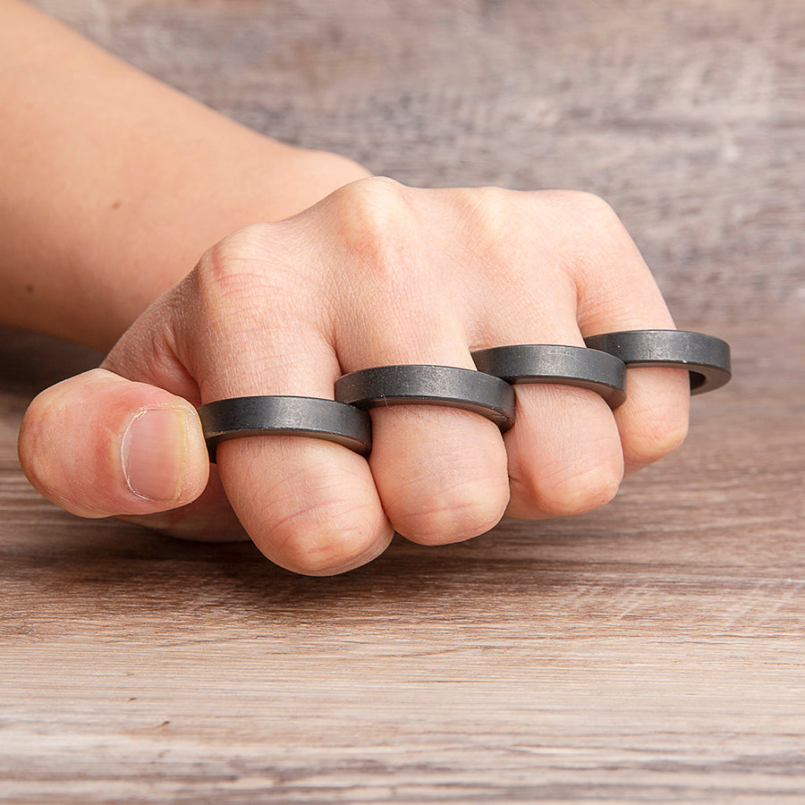 Black Steel Folding Self Defense Brass Knuckles