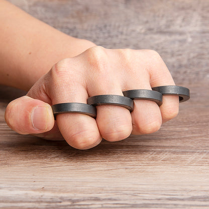 Black Steel Folding Self Defense Brass Knuckles