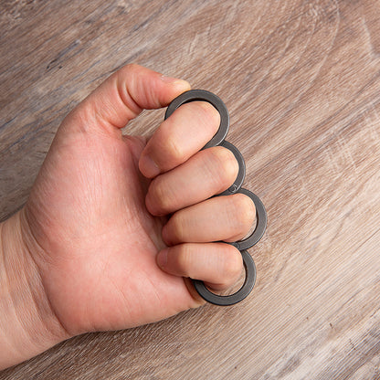 Black Steel Folding Self Defense Brass Knuckles