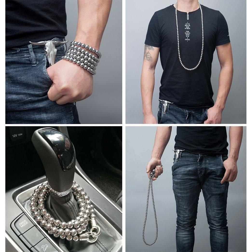Acala Full Stainless Steel Self Defense Beads Bracelet
