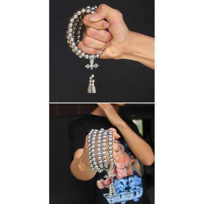 Full Brass Buddha Beads Self Defense Beads Mala Necklace