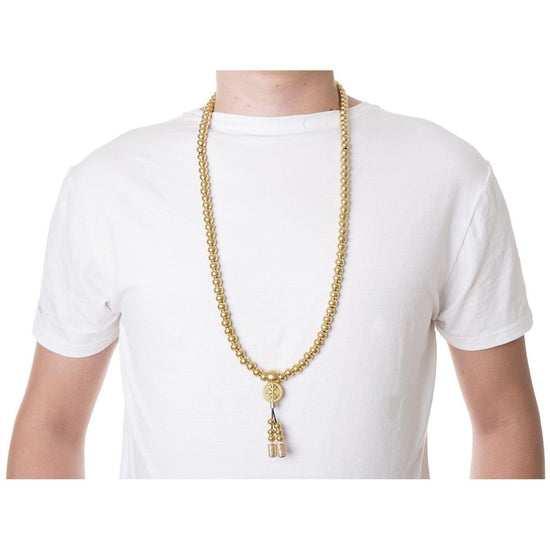 Full Brass Buddha Beads Self Defense Beads Mala Necklace Cakra EDC