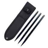 Black Storm Stainless Steel Throwing Spikes Knives Set 3 with Nylon Sheath - Cakra EDC Gadgets