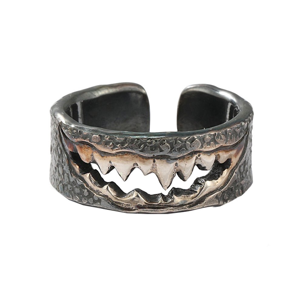 Venom Pure Handmade Mens Silver Plated Brass Adjustable Ring Punk Biker Jewelry - Cakra EDC Gadgets