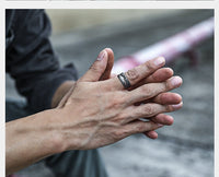 Venom Pure Handmade Mens Silver Plated Brass Adjustable Ring Punk Biker Jewelry - Cakra EDC Gadgets