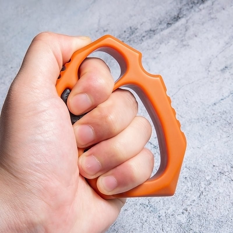 Orange Plastic Knuckle Duster - Cakra EDC Gadgets