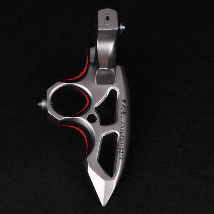 Spiked Brass Knuckles Ring Slingshot 404C Stainless Steel 3 In 1 - Cakra EDC Gadgets