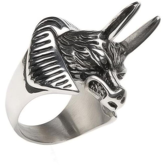 Wolf Head Full Stainless Steel Women's Self Defense Ring - Cakra EDC Gadgets